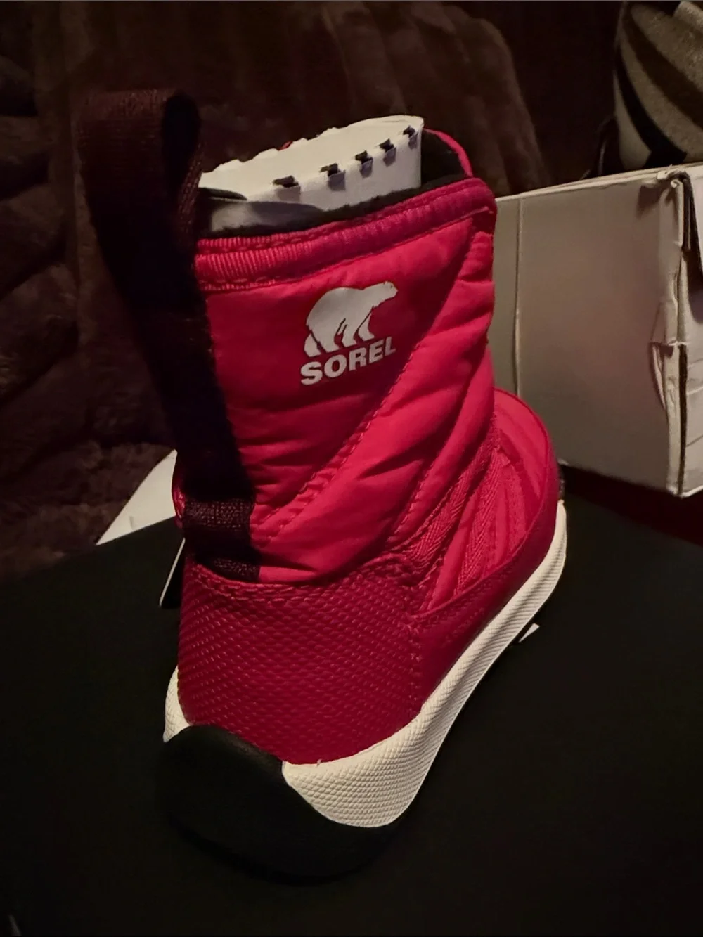 SOREL Red Lace-Up Winter‎ Boot Sorel fuchsia/red ‘Whitney II’ unisex kids 12
